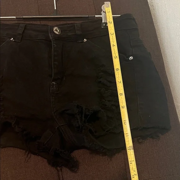 # 0806+ Sexy Black Denim Shorts Set. - Picture 4 of 5